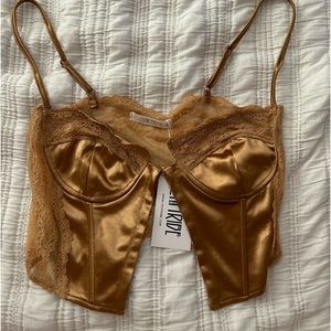 Keri Gold Lace Corset Top